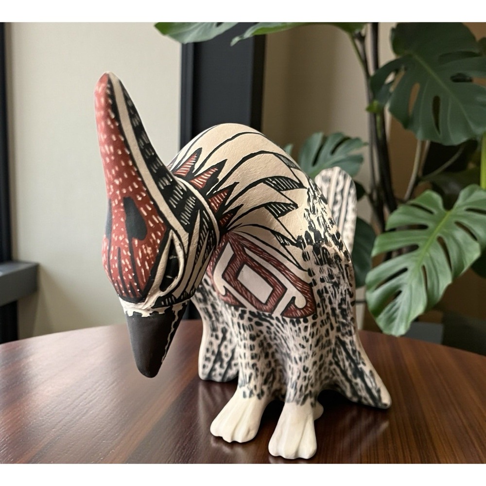 Mata Ortiz Pottery Roadrunner Effigy Tomas Quintana Folk Art Mexican Ceramics